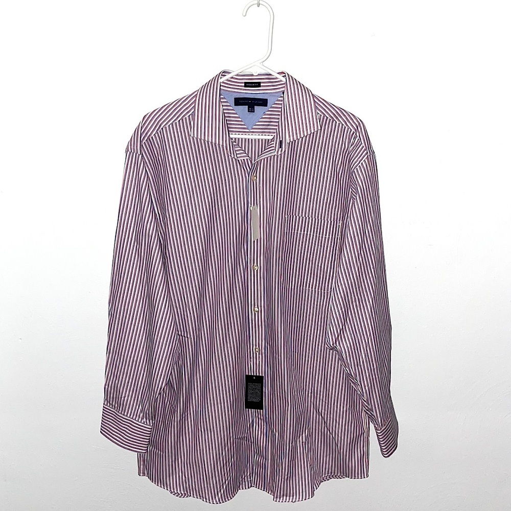 Tommy Hilfiger Regular Fit Men’s Stripe Button Down Shirt Size 32-33